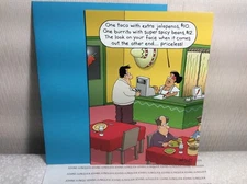RSVP HAPPY BIRTHDAY GREETING CARD New w/envelope "One taco with extra jalapenos"