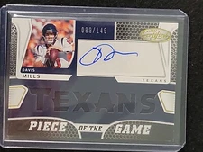Davis Mills 2022 Certified Piece Of The Game Signatures SP 89/149 🔥 Texans 🔥