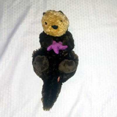 Wild Republic Sea Otter Holding Purple Starfish Stuffed Animal Plush 15 