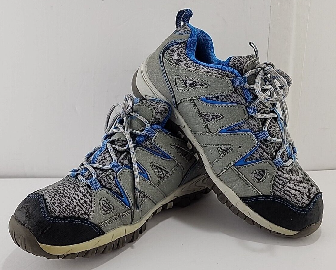SAOLA Scarpe da trekking mid top Coleman ragazzi taglia 5 grigie con accenti blu stringate