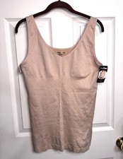 NWT JOCKEY Sz XXL Nude Midriff Slimmer Tank Microfiber Shaper Camisole Cami Top