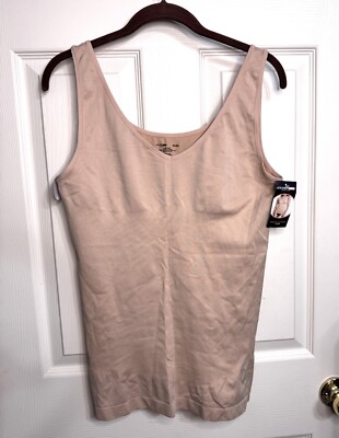 NWT JOCKEY Sz XXL Nude Midriff Slimmer Tank Microfiber Shaper Camisole Cami Top