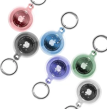 6 Pack Airtag Holder, Air Tag Case for Apple Airtag 6 Pack with Keychain, Waterp