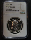 1957 Franklin Half Dollar - NGC PF 67 Cameo