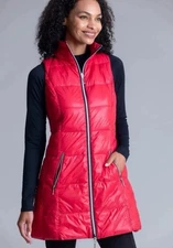 My Anorak Down Winter Vest Pink Long Puff Vest Size Small NWT