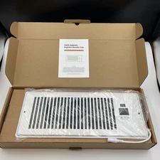 Quiet Register Booster Fan, Heating Cooling 4 x 12” Registers White With Remote