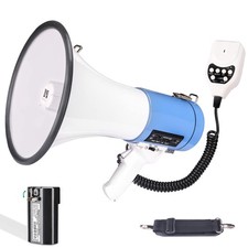 MGROLX 50 Watt Professional Bluetooth Megaphone Bullhorn Speaker with Recharg...