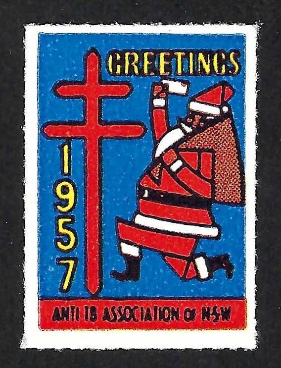 1957 New South Wales Christmas Seal Charity Stamp - Anti-TB - Santa - Image 1 of 1
