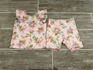 POLO RALPH LAUREN FLORAL PERFORMANCE JERSEY OUTFIT SET BIKE SHORTS TOP $95