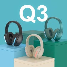 GAMING WIRELESS HEADSET WITH MIC HEADPHONES FOR PC LAPTOP PS4 PS5 XBOX RGB Q3