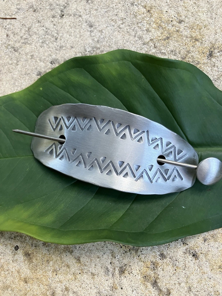 Vintage Oxidized Silvertone Fern-Shaped Hair Clip Barrette Pewter Brutalist Silver Fern Hair Clip - Etsy main image 3