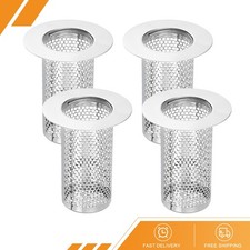 4Pack Shower Drain Strainer 3.2" x 2.6" Stainless Steel Deep Sink Hair Catcher