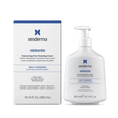 Sesderma HIDRAVEN Foamy Soap-Free Cream, Gentle Cleanser for Delicate Skin wi...