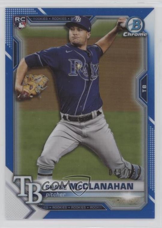 2021 Bowman Chrome Blue Refractor /150 Shane McClanahan #8 Rookie RC