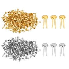 1000 PCS Paper Brass Fasteners Split Pins 5 x 9 Mm, Gold/Silver