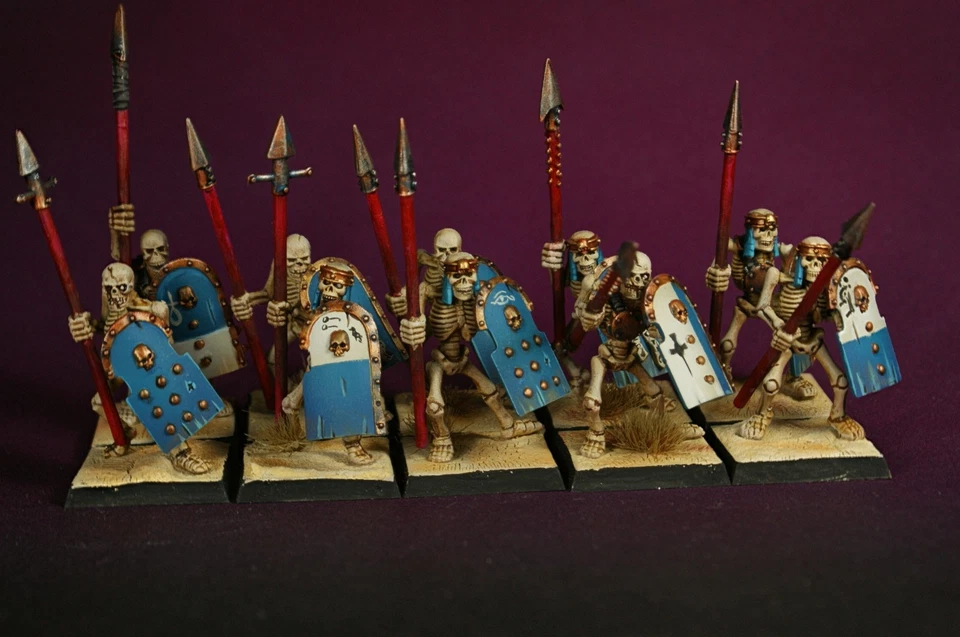Tomb Kings Skeleton Spearmen x20  Unit with Command Group  Warhammer Old World - Imagen 4 de 4
