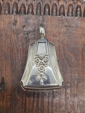 Antique Baby Rattle 925 Sterling Silver Hollow Art Deco Floral Pendant Bell