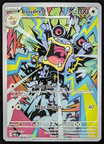 2023 Pokemon LOUDRED #212/182 Paradox Rift Illustration Rare Holo English