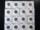 16 Circulated Lincoln Wheat Cents 1917 to 1956