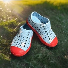 Native Jefferson Kids Slip On Shoes Blue, White Stars Red Toe Youth Kids Size C5