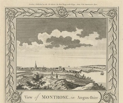 Blick auf die Stadt Montrose, in Angus-shire, Schottland. WALPOOLE 1794 Druck