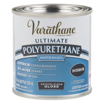 Clear, Varathane Gloss Ultimate Crystal Clear Polyurethane Water-Based