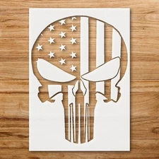 Punisher Skull Custom Painting Stencil for DIY Projects - StencilAir