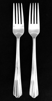 HAMPTON Silversmiths CENTRAL Set Of 2 SALAD FORKS 7 1/4'' Stainless Flatware VGC