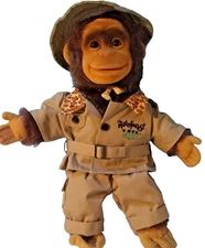 Rainforest Café Monkey Hosung Hand Puppet Toy with Safari Outfit Vintage 1995