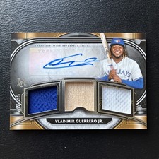 2021 Topps Museum Vladimir Guerrero Jr Signature Swatches Triple Relic Auto /124