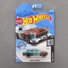 Hot Wheels Classic '55 Nomad Aqua & Rust w/Black "CARD AND BLISTER HAVE DAMAGE"