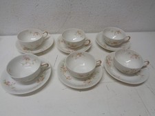 Theodore Haviland Limoges France Tea Cup  Saucer Pink Floral Set of 6 C/S