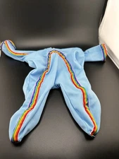 Vtg Cabbage Patch Kids Doll Clothes Poseable Actionwear Blue Rainbow Stripe