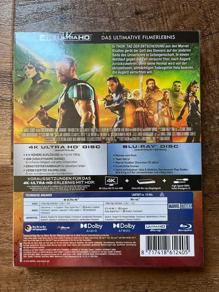 Thor Ragnarok w. Mondo Steelbook (4K UHD + Blu-ray, Import, Region Free) *NEW* - Image 2 of 4
