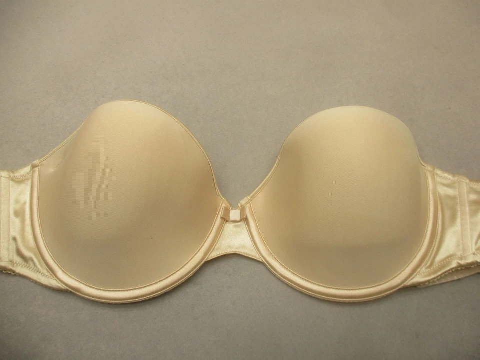 Sujetador sin tirantes 36D Bali para mujer beige forrado con aros cierre trasero 10R Foto 2 de 4