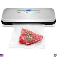 NutriChef Compact Vacuum Sealer – Dry & Moist Modes, LED Indicators, Starter Kit