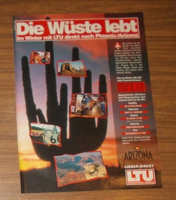 Seltene Werbung LTU - Die Wüste lebt - Im Winter  nach Phoenix/Arizona USA 1996