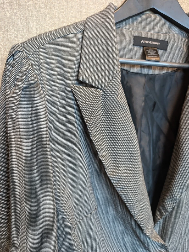 Ashley Stewart 2 PC Gray Jacket Skirt Suit Women 16W Career Church Office FLAW - Image 4 of 4