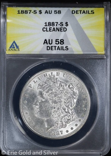 1887-S $1 Morgan Silver Dollar ANACS AU 58 Details