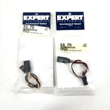 Lot of 2 Vintage Expert Electronics 6-inch Standard Servo Extension EXRA110