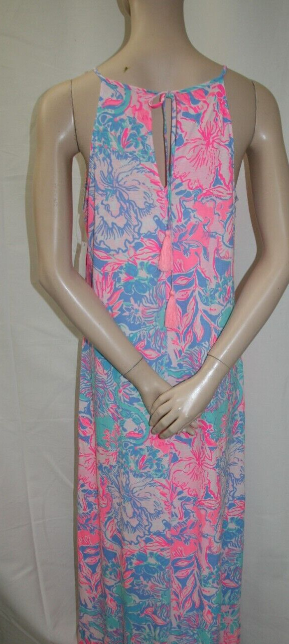 Lilly Pulitzer Margot Maxi Dress Blue Peri Viva La Lilly #002289 Sz Large NEW image 3