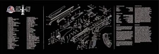 AK-47 Parts Diagram Cleaning Mat Schematic Pad for Gun Enthusiasts