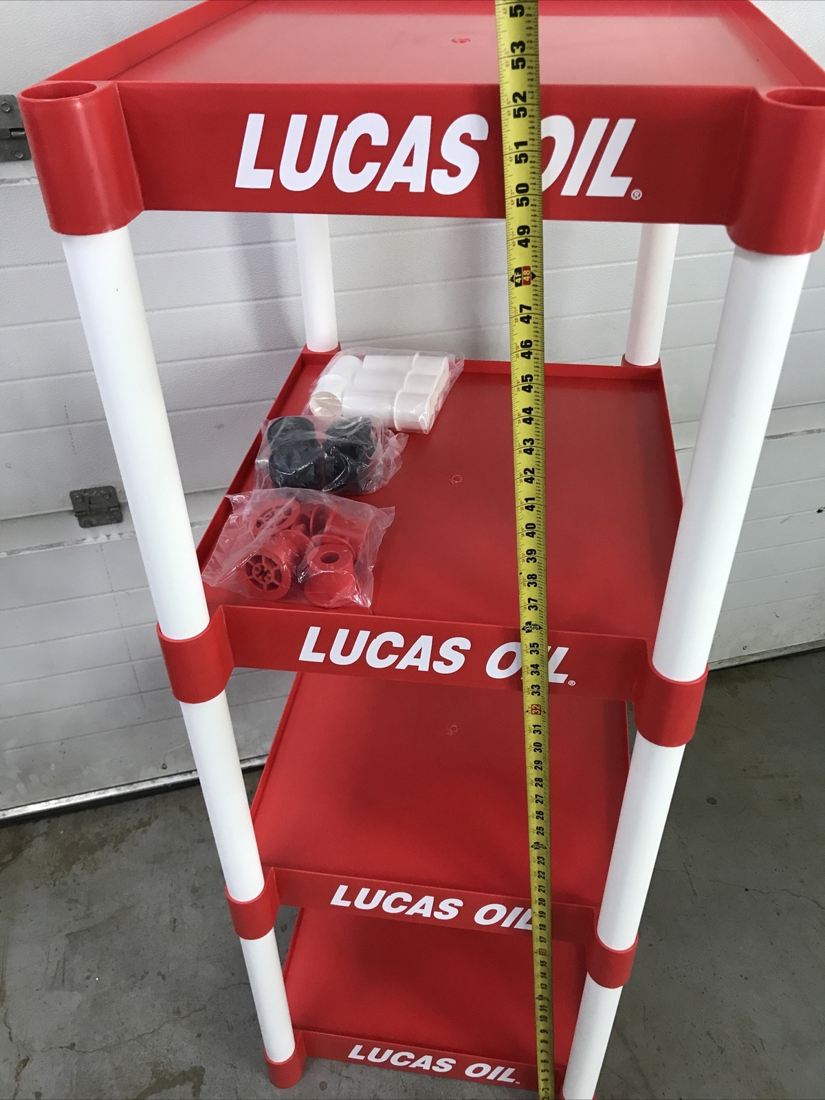 Lucas Box Rack Lucas Oil Display Rack 4-Tier Rack Shelf Store Storage Caster Wheels ...