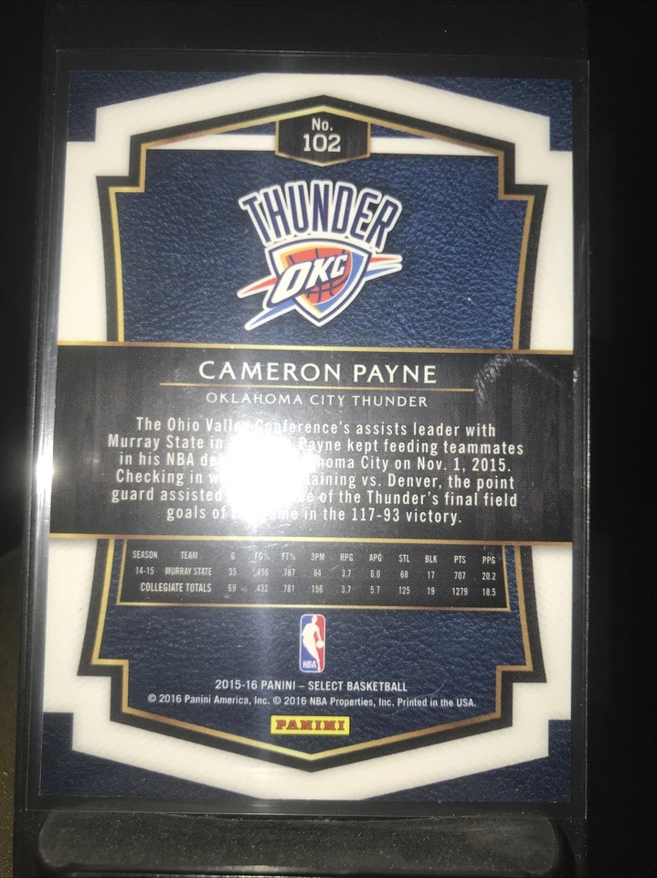 2016 select Cameron Payne rookie card - Image 2 of 2
