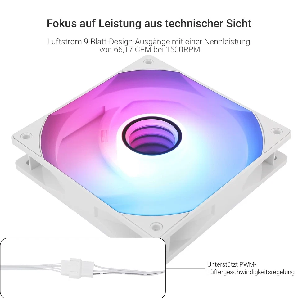 Thermalright TL-C12W-S V3 Gehäuselüfter 120-mm-ARGB-CPU-Kühlerlüfter mit ARGB-Sp - Bild 3 von 4