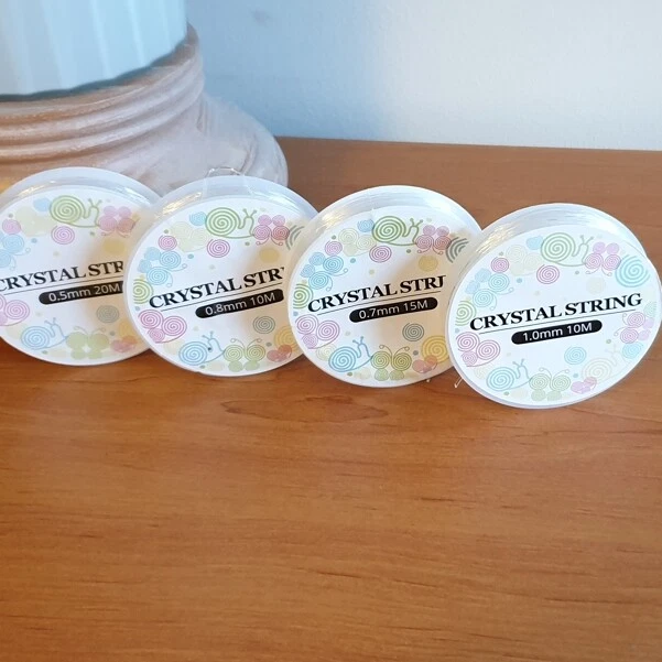 ELASTIC CLEAR & BLACK CRYSTAL STRING CORD FOR JEWELLERY 0.5mm .7mm 0.8mm &1mm W3 - Image 2 of 4