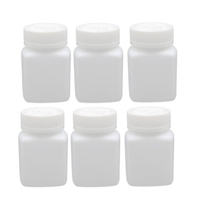 6 Stück 90ml Plastikflasche HDPE Flasche eckig weiß DIY Blende
