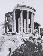 Temple of Vesta, Tivoli, Italy, Magic Lantern Glass Slide