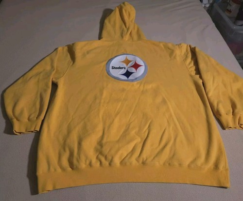 3XLT Pittsburgh Steelers NFL Football Hoodie Team Apparel Mens Yellow, 3XL XXXL - Picture 2 of 15