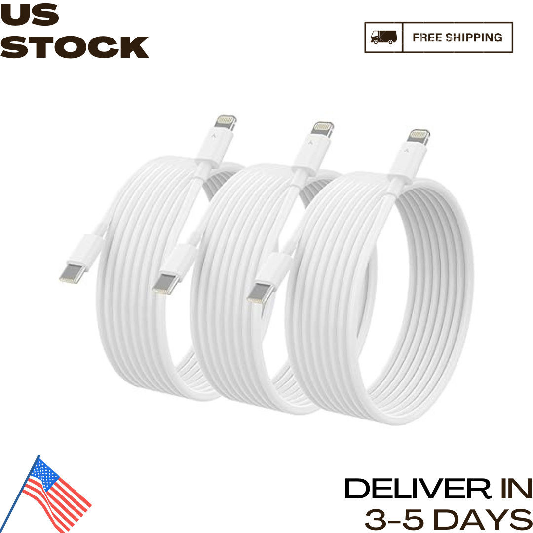USB C to Lightning Cable [Apple Mfi Certified] 3Pack 6FT Iphone Fast Charger Cab-image